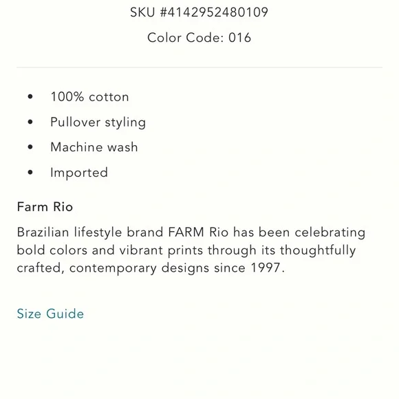 FARM RIO x Anthropologie Destination T-shirt dress - size M - NWT!!! - Picture 4 of 4